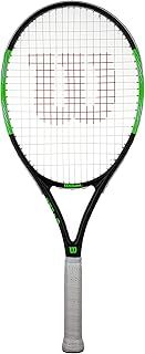 wilson Blade Elite 105 Adults Tennis Racket (Available in Grip Sizes 1 to 4) (Grip 3 (4 3/8'')), Black, Green, White