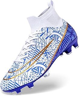Football Boots Men's High-Top Indoor Football Shoes Astro Turf Trainers Boys Futsal Shoes Professional Competition Athletics Sneakers Teenager Breathable Soccer Shoes Unisex