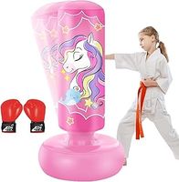 YORWHIN 66'' Inflatable Kids Punching Bag with Boxing Gloves, Freestanding Boxing Bag, Stand Punching Bag Toy, Great Gift for Kids, Girls, Fighting Set for Practicing Karate, Taekwondo, MMA