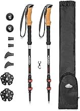 Cascade Mountain Tech Trekking Poles - Carbon Fiber Walking or Hiking Sticks with Quick Adjustable Locks (Set of 2)