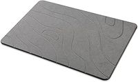 Diatomaceous Earth Stone Bath Mat - Non-Slip Quick Drying Mat for Bathroom & Kitchen - Easy to Clean (23.5×15" Light Grey)