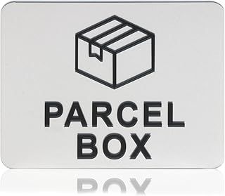 Parcel Box Sign Adhesive Packages and Deliveries Here Signs Waterproof 11cm x 9cm Delivery Driver Notice Self Adhesive Acrylic Parcel Box Sticker for House Office No More Lost Goods, Silver