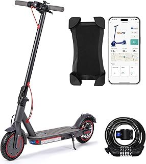 Folding electric scooter for adults, 10.4Ah class A battery, range 25~35Km, APP connection Donate lock and phone holder