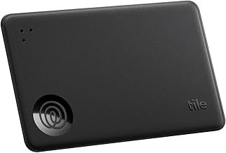 Tile by Life360 Slim (2024) - Wallet Finder, Bluetooth Tracker and Item Locator for Luggage Tags, Passports and More, Both iOS and Android Compatible, Phone Finder, Pack of 1(Black)