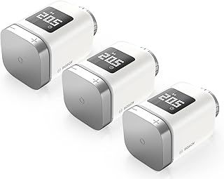 Bosch Smart Home radiator thermostat II, set of 3, smart thermostats with app function, compatible with Amazon Alexa, Apple HomeKit, Google Home - Amazon Edition