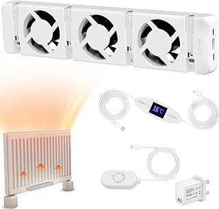 Warmfay Radiator Fan 3.0 Single Set, Smart Radiator Ventilator with Thermostat Controller for Home, Radiator Booster Fan to Improve Heating Efficiency & Save Energy, for Various Radiators