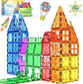 60 PCS Magnetic Building Tiles STEM Magnetic Blocks Sensory Toys Kids Games Magnet Building Toys for Boys and Girls Aged 3+, Kids Brain Development Preschool Kindergarten Toddler Toys