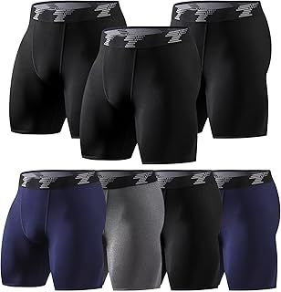 TELALEO Men's Compression Pants Cool Quick Dry 3/4 Workout Running Leggings Baselayer Sports Tights Black 3 Pack