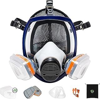 AirGearPro G-750 Respirator Full Face Mask with A1P2 Filters | Anti-Fog, Anti-Gas, Anti-Dust Mask | Gas Mask Ideal for Painting, Woodworking, Construction, Sanding, Spraying, Chemicals, DIY etc