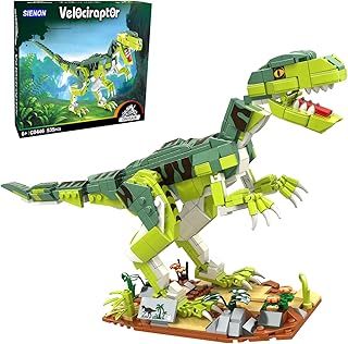 SIENON Creator Velociraptor Dinosaur Building Toy Set, Dinosaur Park World Dominion Raptor Model Toy Building with Movable Jaw, Neck and Joints, 16.3” Dinosaur Toys for Kids 6-14 Years Old (533 Pcs)
