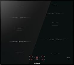 Hisense HI6401BSC Built-in 60cm Induction Hob Ceramic Glass Panel, Child Lock, Touch control, Timer Function - Black 7200W, 595 x 54 x 520 mm (W x H x D)
