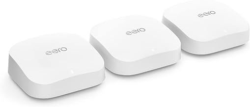 Amazon eero Pro 6E mesh Wi-Fi router | 2.5 Gbps Ethernet | Coverage up to 560 m2 | Connect 100+ devices | Ideal for streaming, working, and gaming | 3-Pack | 2022 release