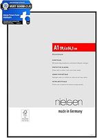 nielsen Atlanta Photo Frame A1, 59.4x84.1cm Aluminium Picture Frame, Black Photo Frame with Protective Acrylic Glazing and Push and Turn Clips - Frosted Black