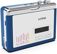 MYPIN Cassette Player, Portable Bluetooth Cassette Player with Headphone, Tape Player Output to Headphone/Speaker,Walkman 2 AA Battery or USB Power Supply, 3.5mm Headphone Jack