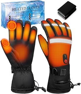 Heated Gloves for Men Waterproof Windproof Heated Gloves for Women 3 Speed Heat Adjustable Usb Heated Gloves Rechargeable with Touch Screen For Outdoor Motorcycle Cycling Skiing Gifts Winter