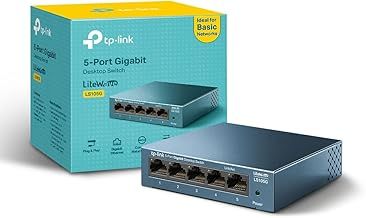 TP-Link LS105G 5 Port Gigabit Network Switch, Metal Case, Energy-Saving, Plug & Play, Ethernet Switch, Ethernet Splitter, Desktop or Wall Mount, Silent Operation, Support QoS