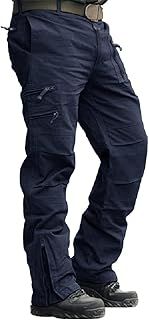 MAGCOMSEN Mens Cargo Work Trousers Cotton Pants Outdoor Camping Hiking Loose Fit 30-40