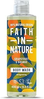 Faith In Nature Natural Grapefruit and Orange Body Wash, Energising Shower Gel, Vegan and Cruelty Free, No SLS or Parabens, 400 ml