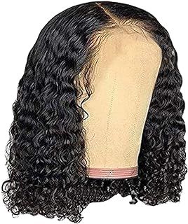 Short Bob Wigs Lace Front Human Hair Wigs for Black Women Curly Wigs With Baby Hair Pre Plucked Natural Hairline Wigs Small Elastic Hair Ties