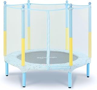 LeJump 55''/52" Trampoline for Kids Aged 1 to 8, 4.5FT Toddler Trampoline, Indoor Use, Includes Safety Enclosure Net and Anti-Skid Pad, Loading Capacity 80KG&50KG