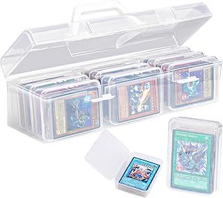 NiHome Transparent Trading Card Storage Case with Small Boxes for MTG, Sports, Playing Cards, Durable PP Plastic, Water & Dust Resistant, Easy-Carry Handle for Collectors & Gamers (1 Case, 9 Boxes)