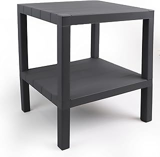 DIVCHI 2 Tier Side End Table Nightstand Coffee Tables Storage Bedside Office Living Room Bedroom Small Narrow Space Sofa Table (Grey)