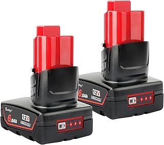 2 Pack Waitley 12V 6A Replacement Battery Compatible with Milwaukee M12 Power Tools