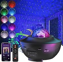 Galaxy Projector,Star Projector with Remote Control,Music Bluetooth Speaker,Timer,Ocean Wave Star Sky LED Night Light Lamp for Baby,Kids Bedroom,Stage,Birthdays,Christmas, White