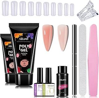 Polygel Nail Kit - 10pcs Clear Pink Gel Nail Kit - Strengthen Builder Gel Nail Kit With Manicure Tools Nail Art Set