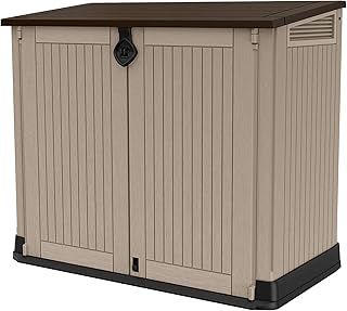 Keter Store it Out Midi Wheelie Bin Box Beige / Brown