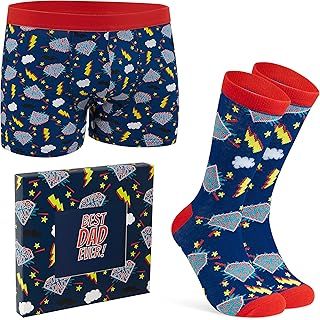 Mens Boxers and Funny Socks Set Retro Gaming Boxer Shorts and Socks Soft Breathable Boxer Shorts Men Teenagers Dad Gifts for Men