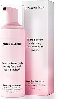 Award Winning Foaming Facial Cleanser (150 ml) - Vegan Sensitive Skin Face Wash Foaming Cleanser - Limpiador Facial - Hydrating Facial Cleanser by grace and stella
