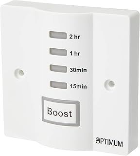 Optimum Energy Saving Electronic Time Switch - 2 Hour Electronic Boost Timer Socket Box Mount - White, One 230 V