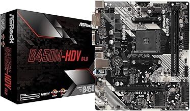 ASRock B450M-HDV R4.0 Socket AM4/ AMD Promontory B450/ DDR4/ SATA3&USB3.1/ M.2/ A&GbE/MicroATX Motherboard