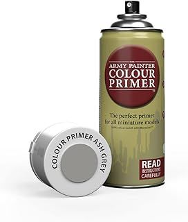 The Army Painter Colour Primer Ash Grey, 400 mL Acrylic Spray Primer, Spray Paint for Miniature Priming Basecoat, Tabletop Roleplaying, Boardgames, and Wargames Miniature Modelling
