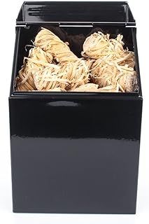 Valiant Firelighter Storage Box - Metal Container with Flip Top Lid , Black