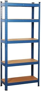 Alivio 5 Tier Racking Shelf Heavy Duty Steel Unit for Garage, Kitchen, Office, Warehouse, Living Room, Basement, Storeroom (Blue)
