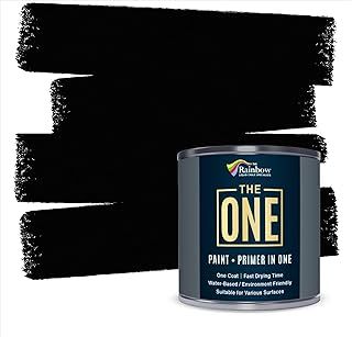 THE ONE Paint Gloss 1 Litre - Multi Surface Paint - No Undercoat or Primers required (Black)