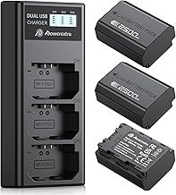 Powerextra 3 Pack NP-FZ100 Battery 2500 mAh and Triple Slot LCD Charger,Compatible with Sony a7iii A7iv FX3,FX30,A6600,A7S III,A7,A1,A9,A9R,A9S,A9 II,A7RM3, A7RM4,A7C,A7RIII,A7RIV Digital Cameras