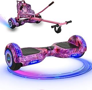 G1 Galaxy Pink Hoverboard & Hoverkart Bundle | Self-Balancing 6.5" Scooter with LED Lights & Bluetooth | Hoverboard and Kart Bundle | Hoverboard Go Kart Bundle for Kids, Teens, and Adults