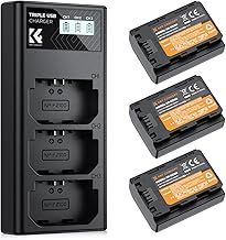 K&F Concept NP-FZ100 Replacement Battery and Charger Set, 3 Pack 2280mAh Battery & Triple Slot Charger for Sony A7iii, A7iv, FX3, FX30, A7C, ZV-E1, A9, A6600, Alpha 9, Alpha 9S, A9S, A7R3, A7R4 Camera