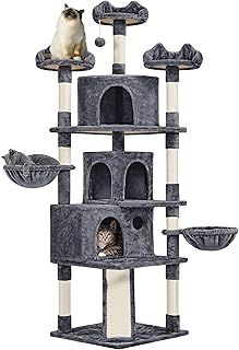Yaheetech 194cm Large Cat Tree, Multi-Level Cat Tower with 3 Big Comfy Condos, Scratching Posts, 3 Cozy Perches, 2 Baskets, Activity Center for Indoor Cats