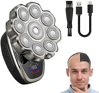 Head Shavers for Bald Men, 2025 Upgraded 9D Electric Shaver for Men,IPX6 Waterproof Wet/Dry Electric Shaver with LED Display,100% Washable Ergonomic Men's Rotating Electric Shavers