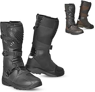 Motorbike Boots for Men, Motorcycle Boots with Adjustable Ankle Protection, Motocross Boots with Anti Skid Sole, Motorcycle Boots for Men with Adjustable Closure