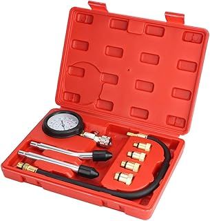 Cylinder Compression Tester, 8Pcs Compression Gauge Test Set Professional Petrol Engine Compression Tester Kit with Plastic Case for Automotive Gasoline Petrol Gas Engine Diagnostic