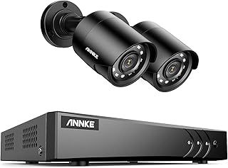 ANNKE Wireless Security Camera System, 7" LCD Monitor, 4CH WiFi Surveillance IPS Touch Screen with 2Pcs 3MP Outdoor IP Cameras,100ft Night Vision, Two-Way Audio,Motion Detection,64GB SD Card Included