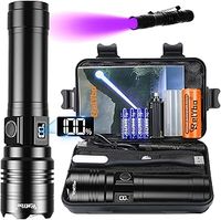 Relybo Torches LED Super Bright Rechargeable, Flashlight 500000 Lumens XHQ99 Torches Battery Powered, Tactical LED Torch Rechargeable, Powerful Torch Flash Light for Dog Walking Camping Emergency Gift