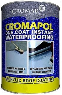 Cromar Grey Cromapol Acrylic Fibre Reinforced Roof Coat Sealant Paint 2 x 5Kg