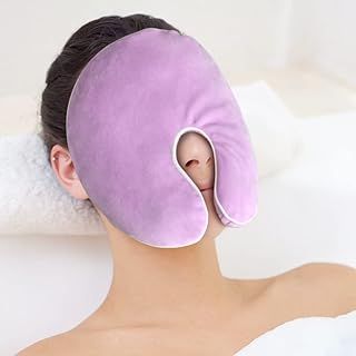 Face Heating Mask for Sinus, Microwavable Heating Pad, Warm Cold Compress Sinus Pillow, Natural Reusable Relief for Dry Eyes, Migraines, Headache, Sinus Pressure and Relaxation(Purple)