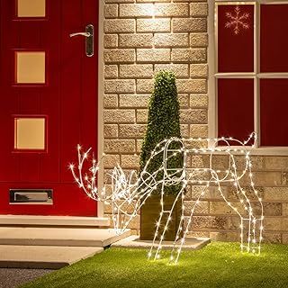The Christmas Workshop Outdoor Light Up Reindeer / 250 Bright LED Lights / Stunning Weatherproof Garden Decoration